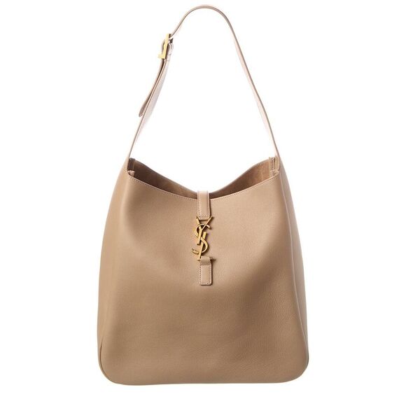 Saint Laurent Handbags - Saint Laurent Le 5 A 7 Supple Large Leather Hobo Bag, Grey
